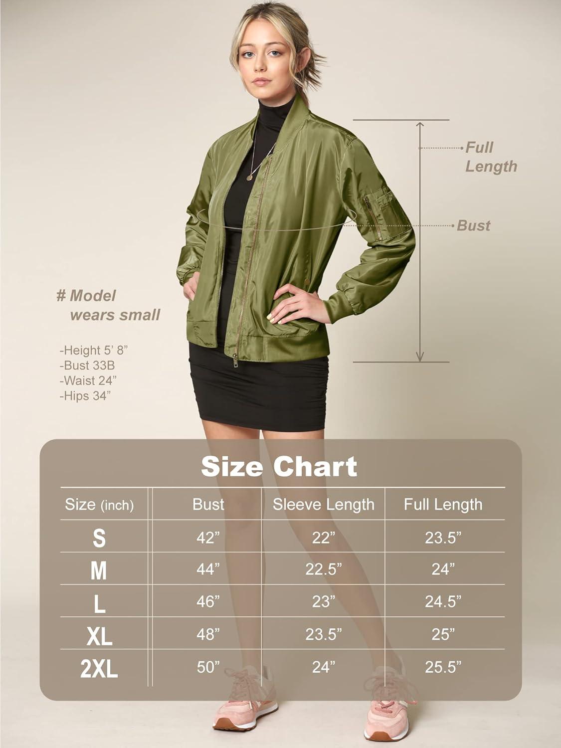imageLock and Love Womens Classic Lightweight Jacket Multi Pocket Windbreaker Bomber JacketWjc2157black